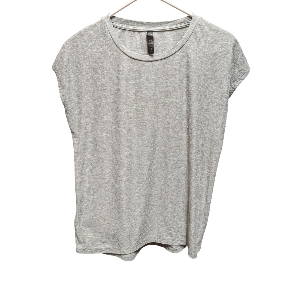Kyodan Womens Heather Grey Cap Sleeve Activewear Yoga T-Shirt Small
